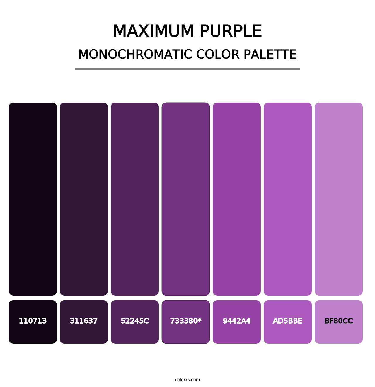 Maximum Purple - Monochromatic Color Palette