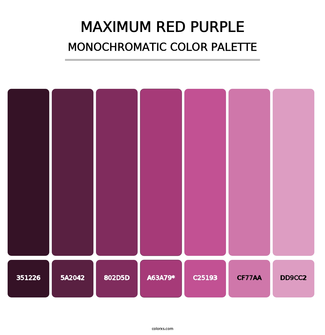 Maximum Red Purple - Monochromatic Color Palette