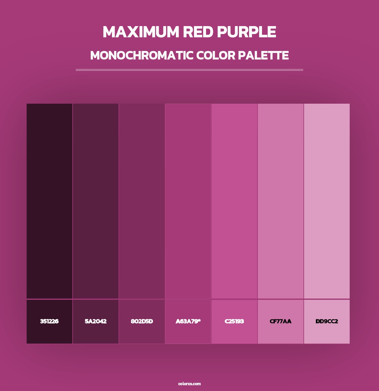 Maximum Red Purple - Monochromatic Color Palette