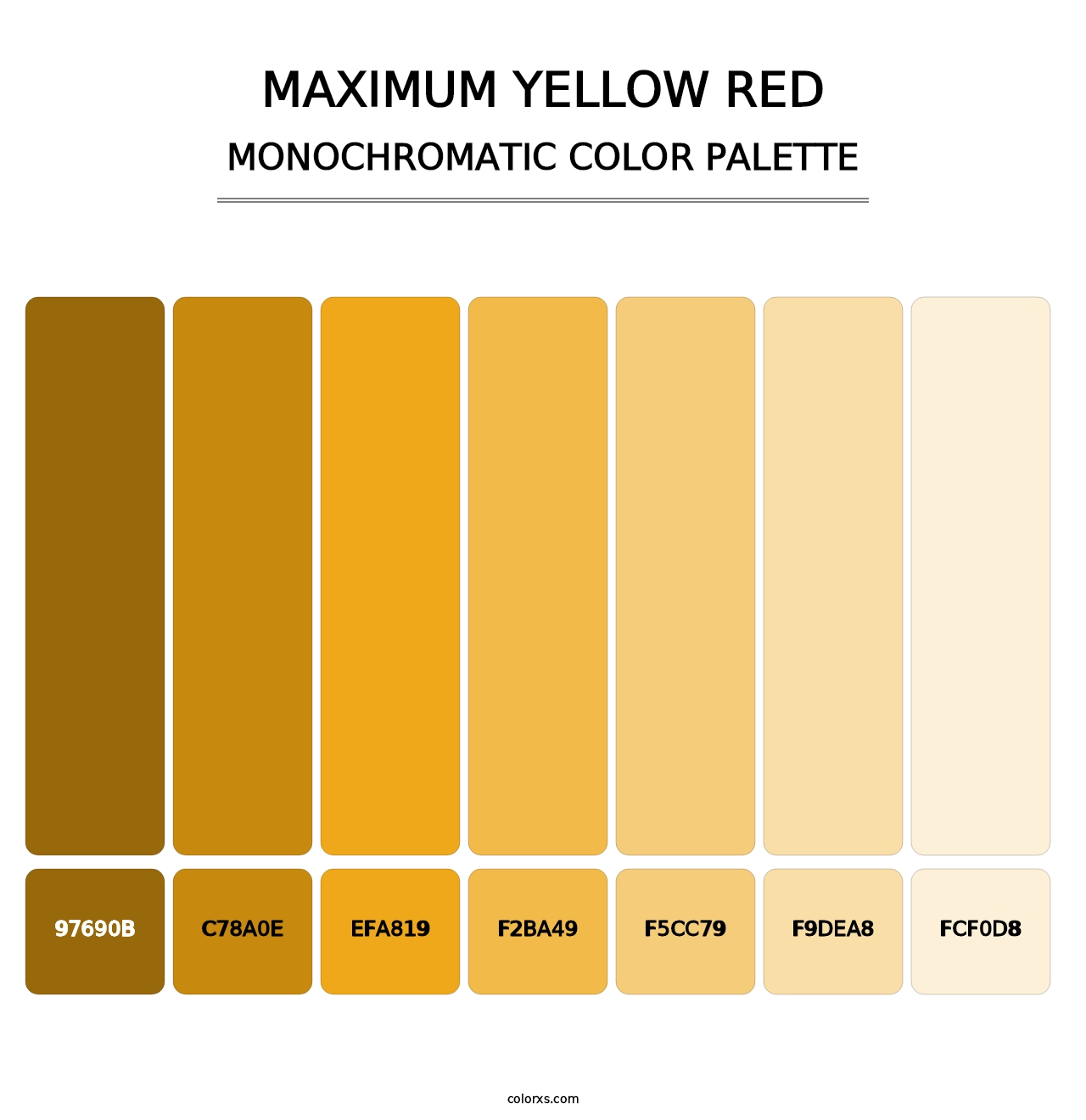 Maximum Yellow Red - Monochromatic Color Palette