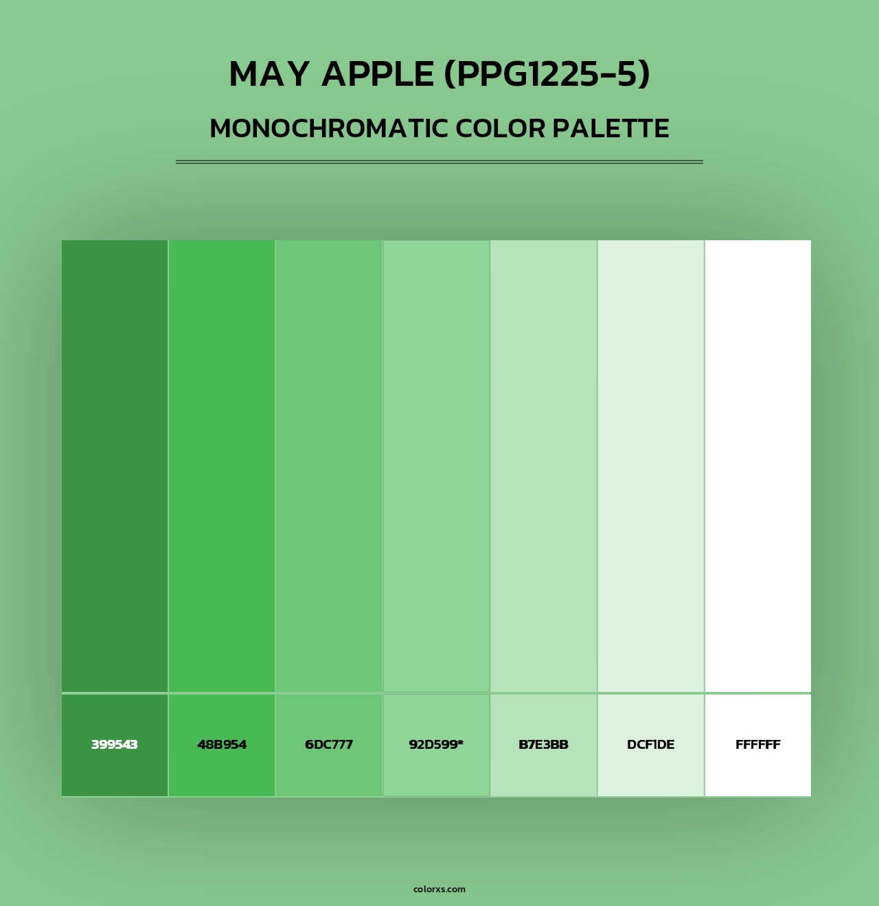 May Apple (PPG1225-5) - Monochromatic Color Palette