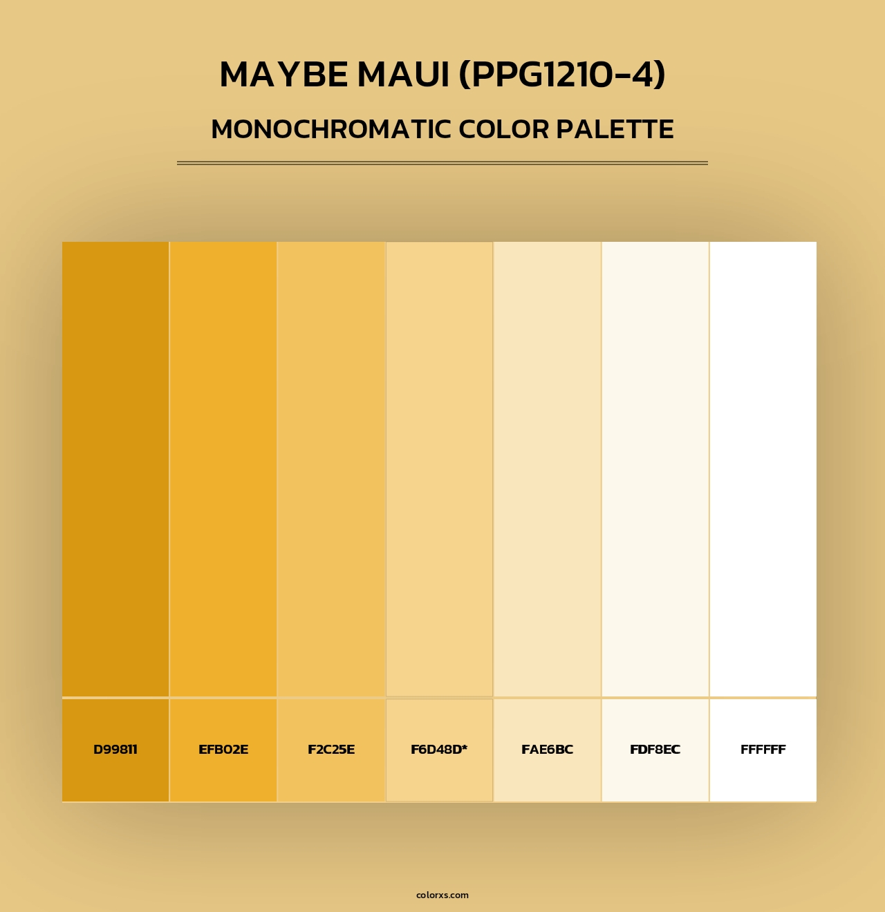 Maybe Maui (PPG1210-4) - Monochromatic Color Palette