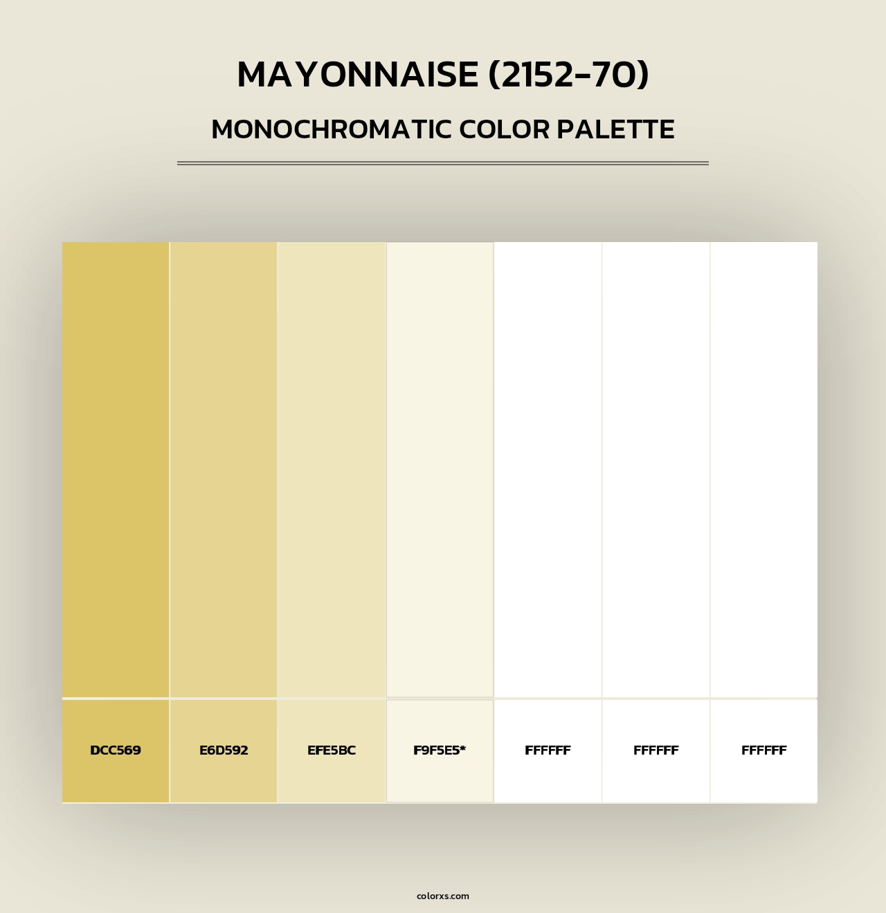 Mayonnaise (2152-70) - Monochromatic Color Palette