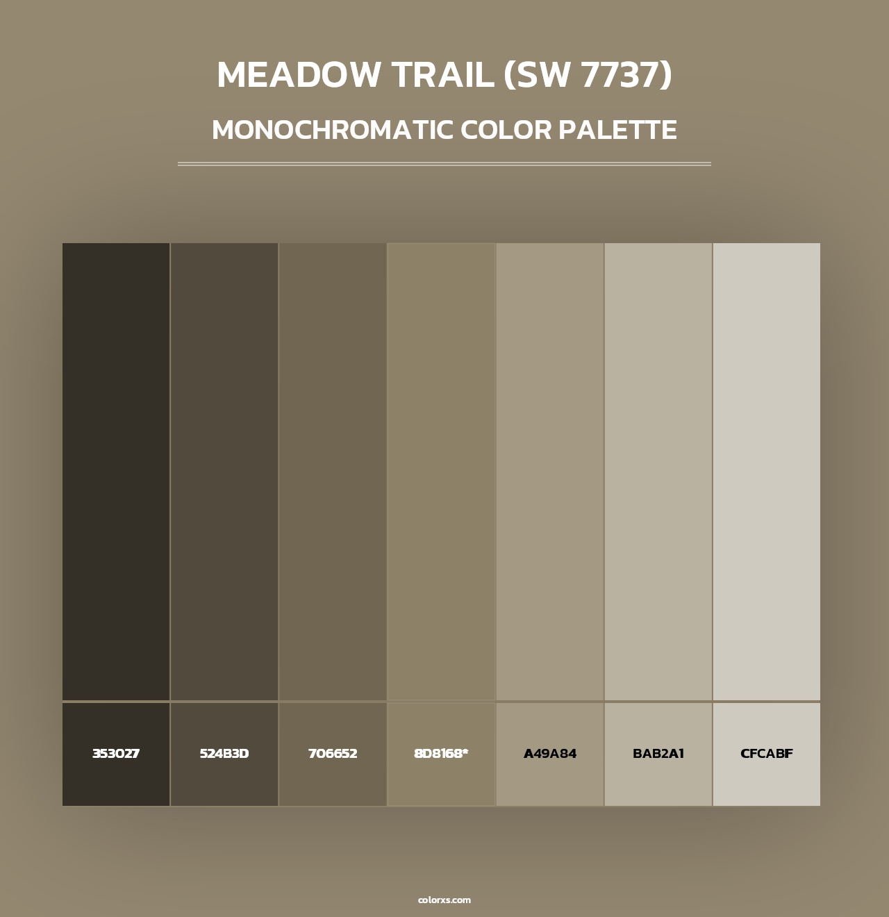Meadow Trail (SW 7737) - Monochromatic Color Palette