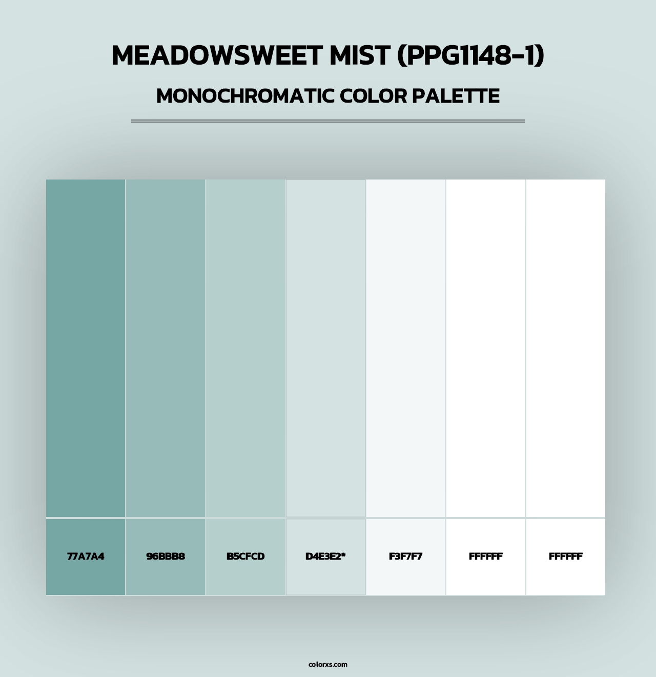 Meadowsweet Mist (PPG1148-1) - Monochromatic Color Palette