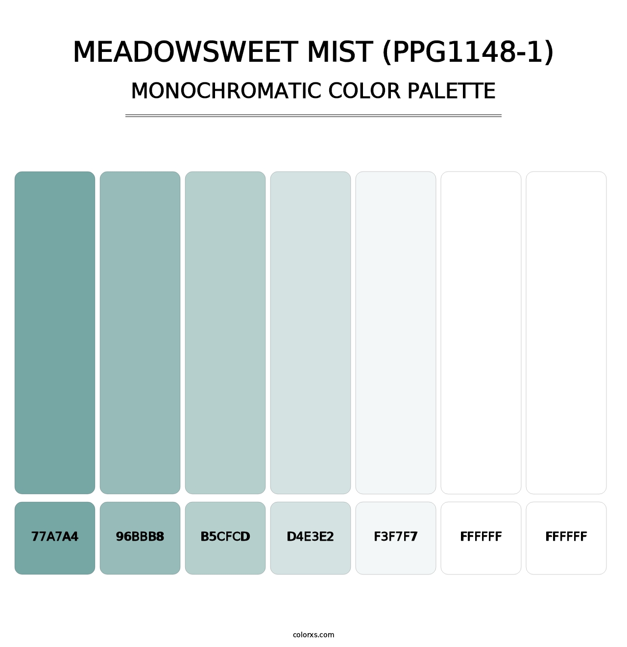 Meadowsweet Mist (PPG1148-1) - Monochromatic Color Palette