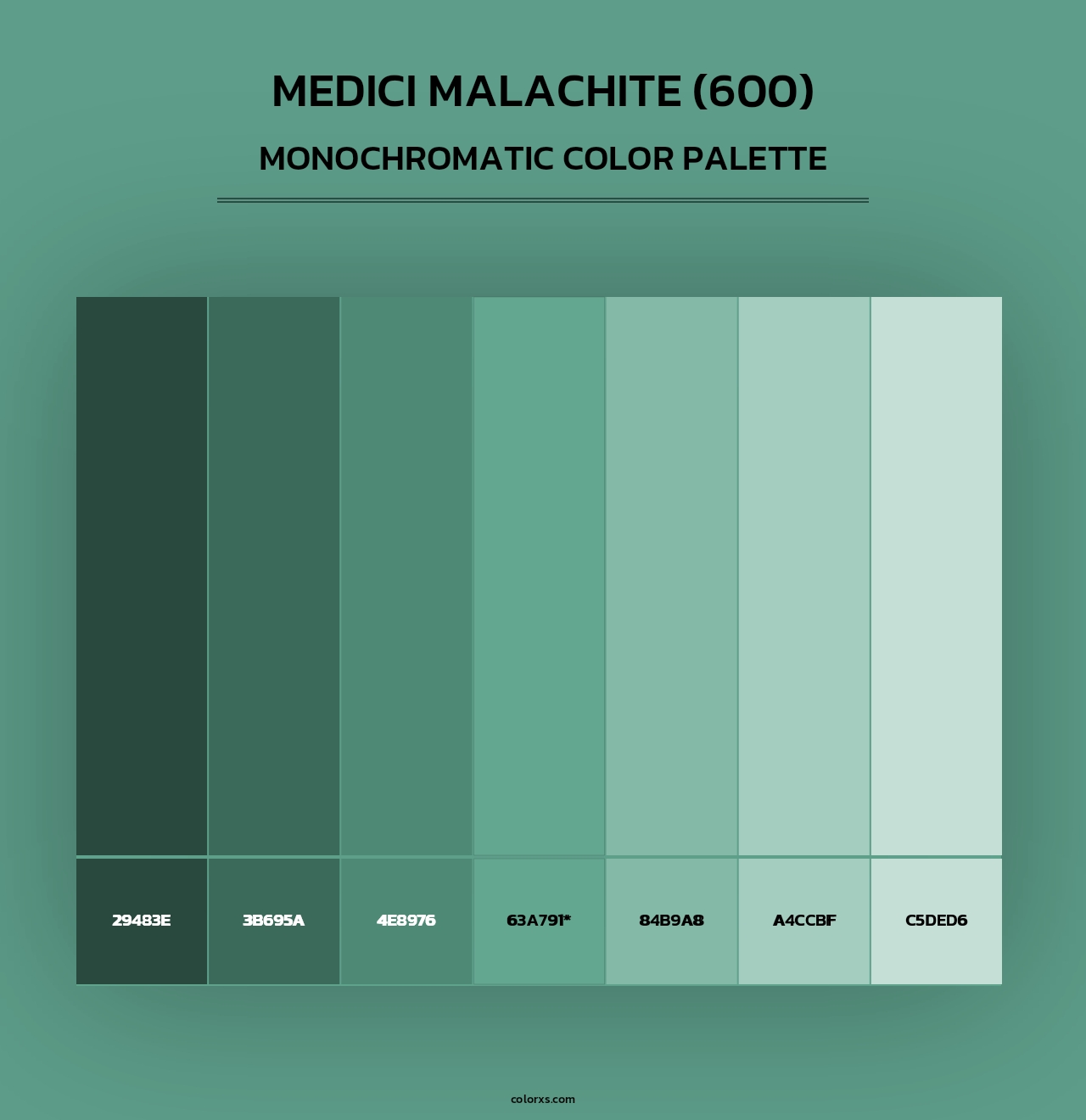 Medici Malachite (600) - Monochromatic Color Palette