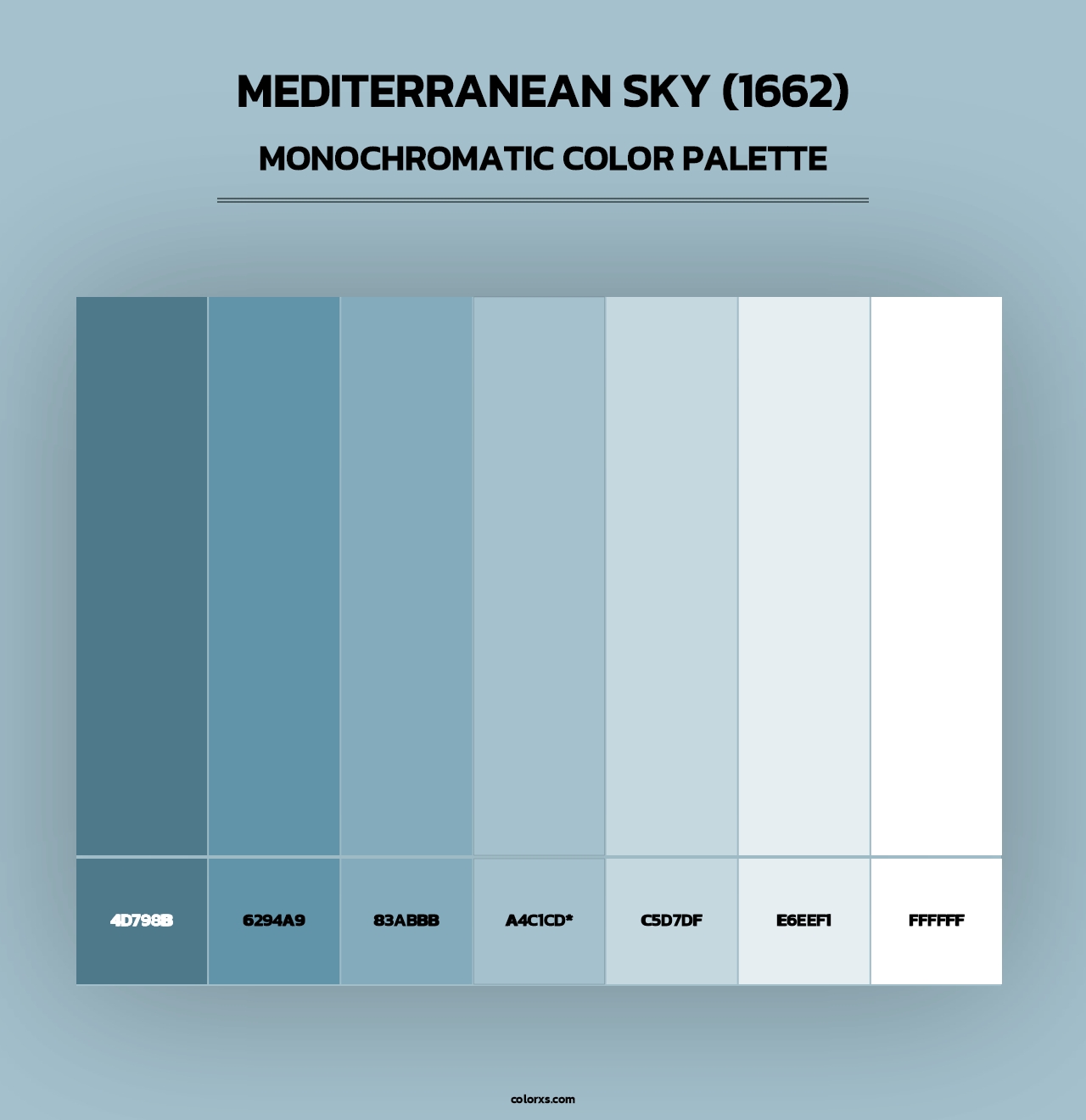 Mediterranean Sky (1662) - Monochromatic Color Palette