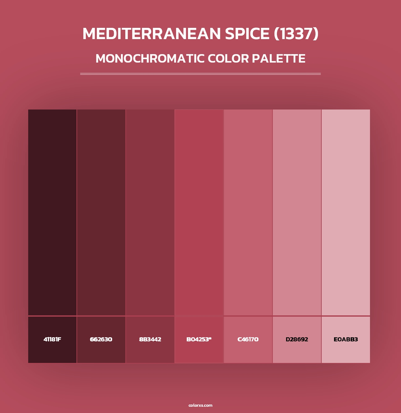 Mediterranean Spice (1337) - Monochromatic Color Palette