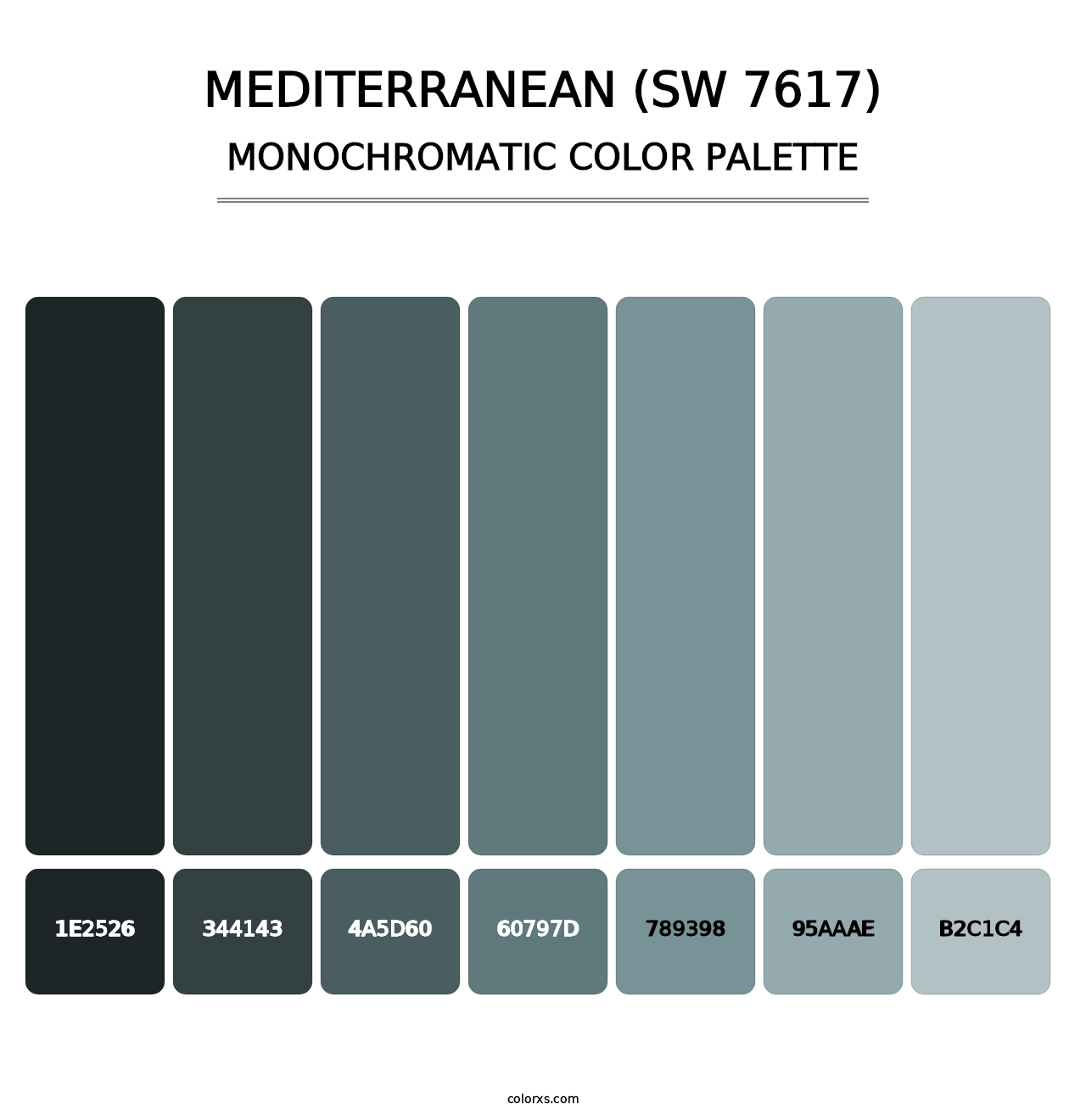 Mediterranean (SW 7617) - Monochromatic Color Palette