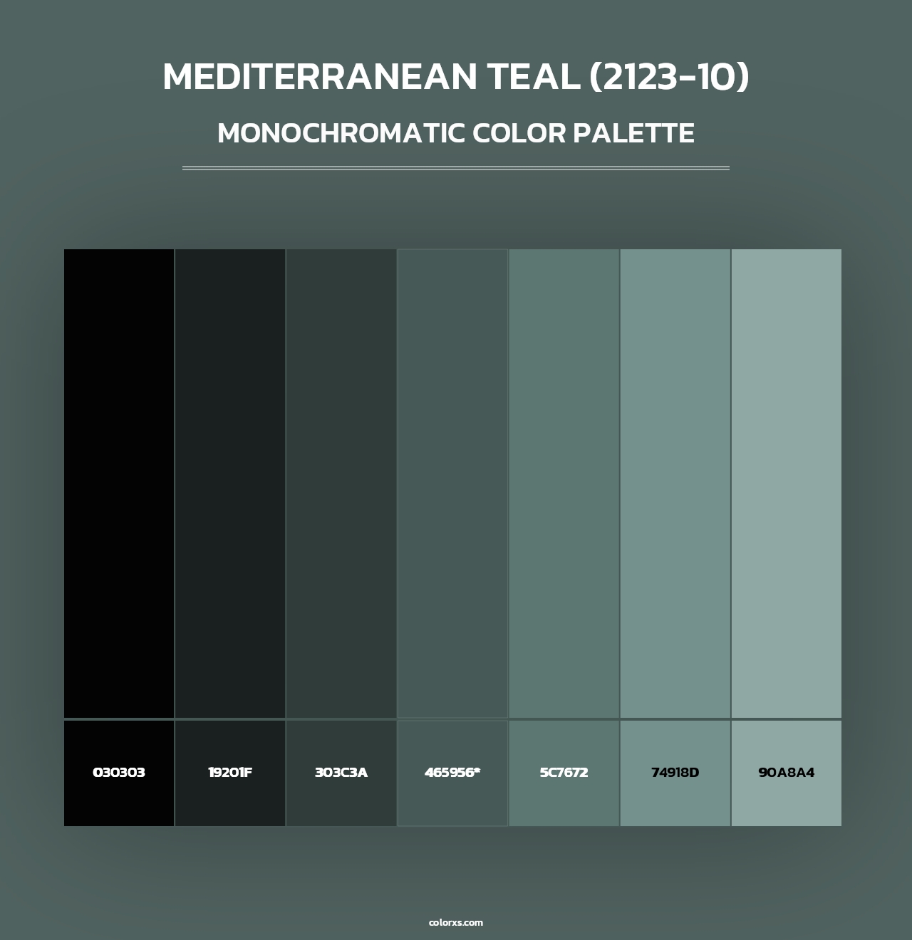Mediterranean Teal (2123-10) - Monochromatic Color Palette