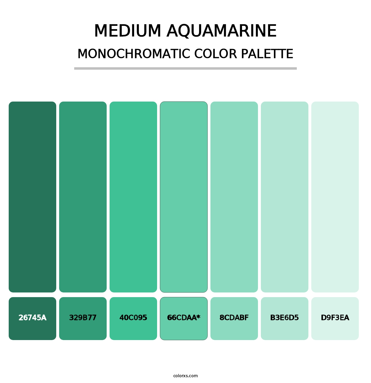 Medium Aquamarine - Monochromatic Color Palette