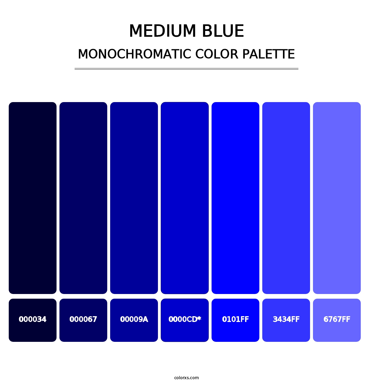Medium Blue - Monochromatic Color Palette