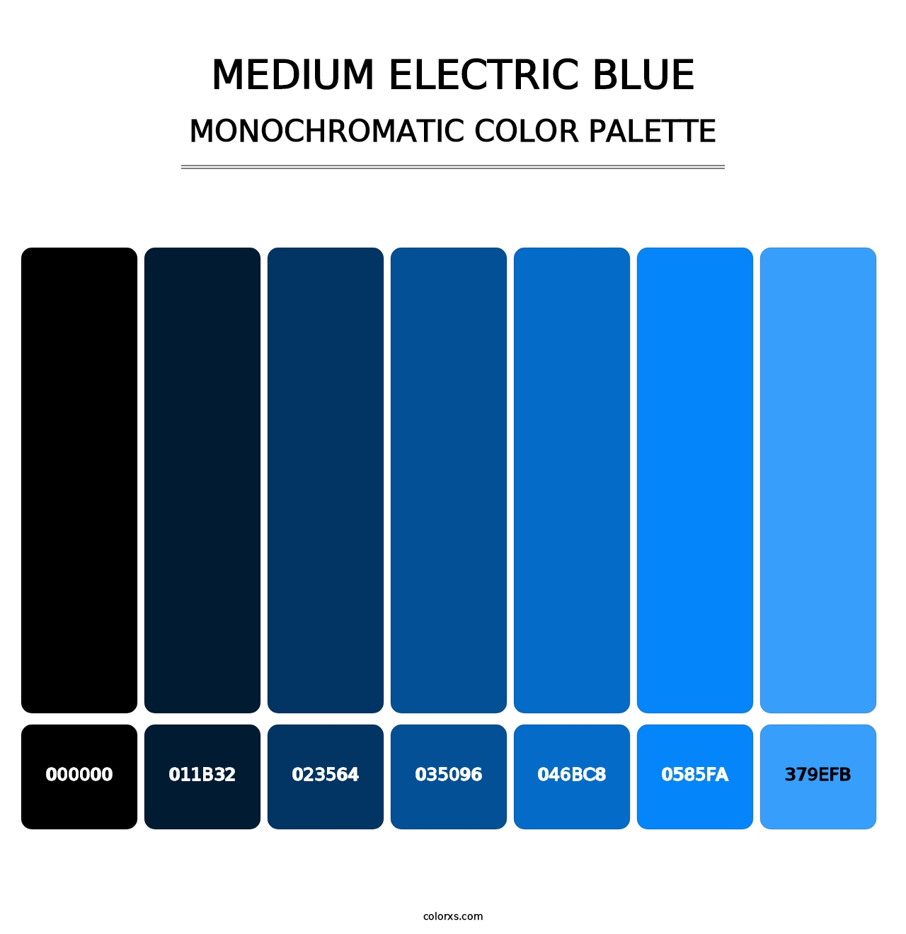 Medium Electric Blue - Monochromatic Color Palette