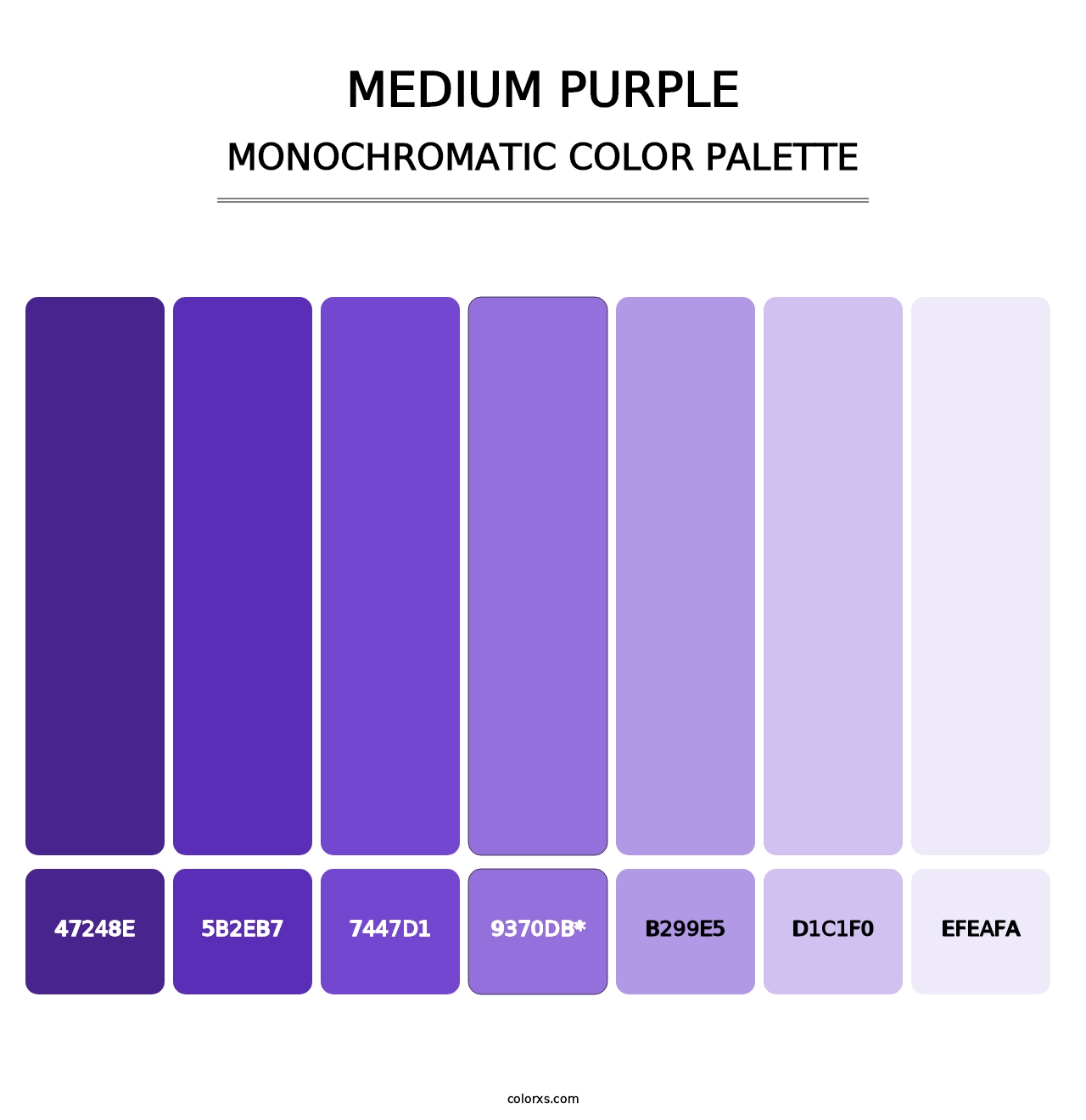 Medium Purple - Monochromatic Color Palette