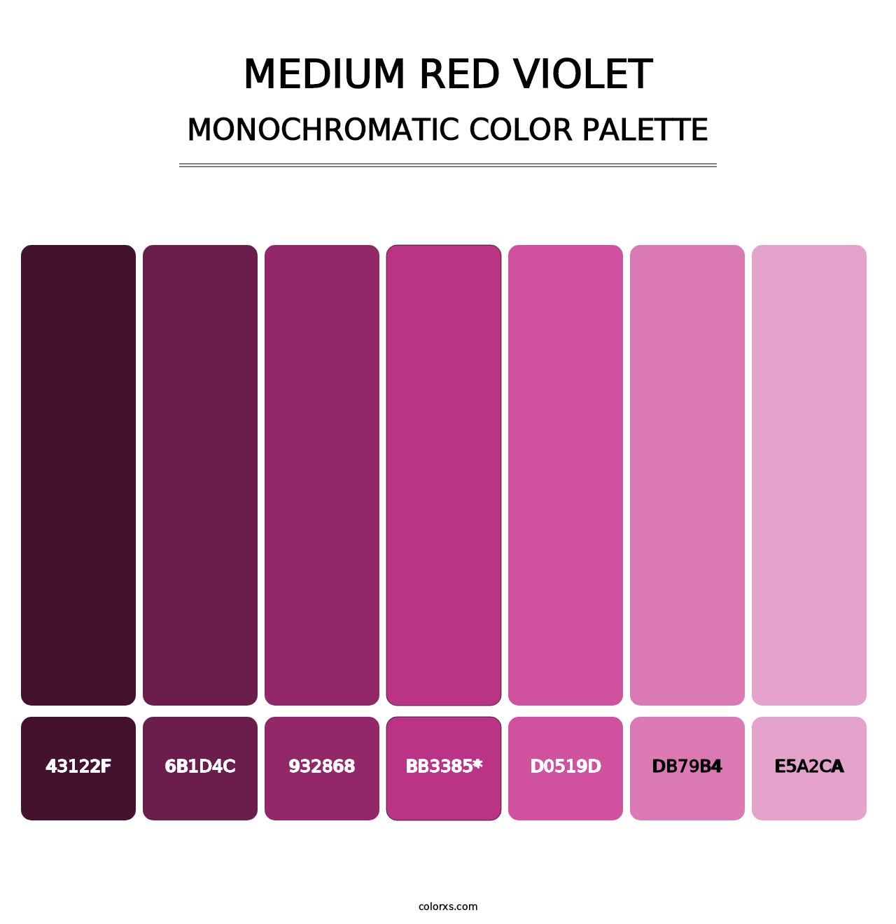 Medium Red Violet - Monochromatic Color Palette