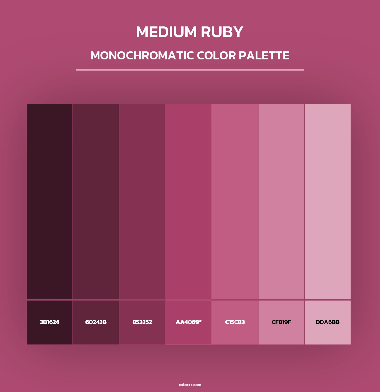 Medium Ruby - Monochromatic Color Palette