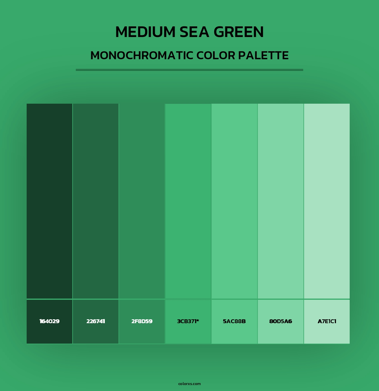 Medium Sea Green - Monochromatic Color Palette