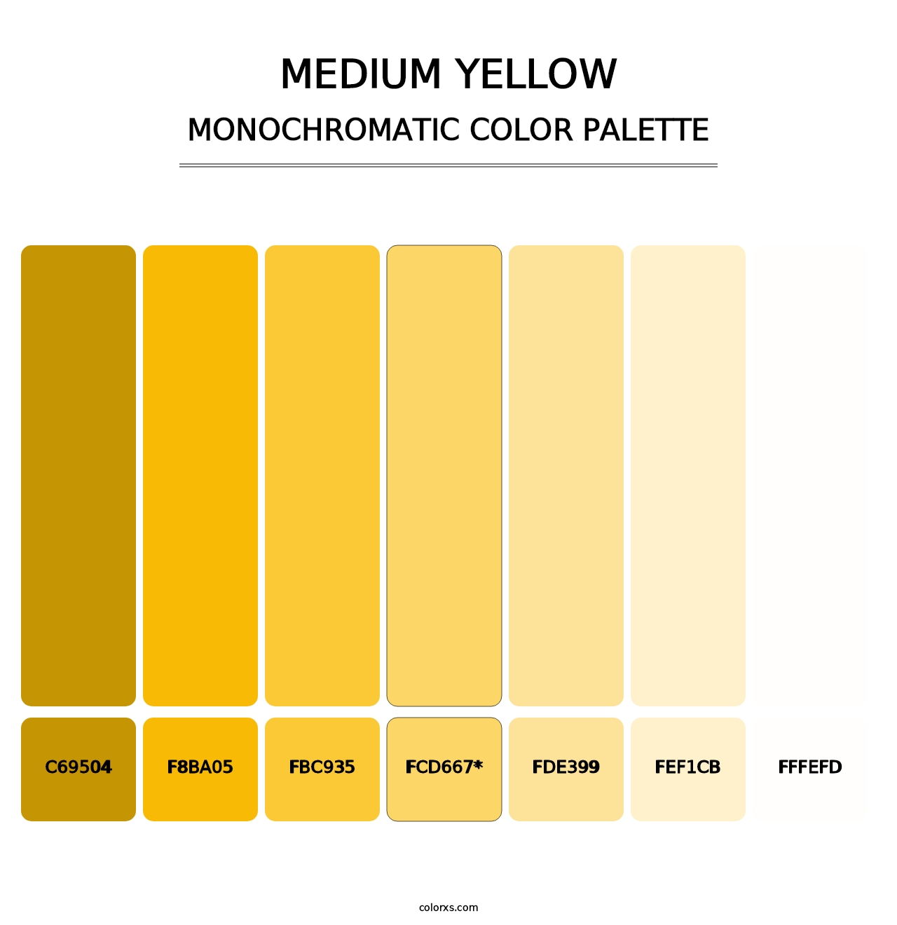 Medium Yellow - Monochromatic Color Palette