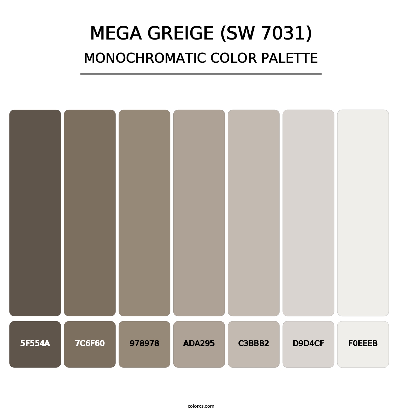 Mega Greige (SW 7031) - Monochromatic Color Palette