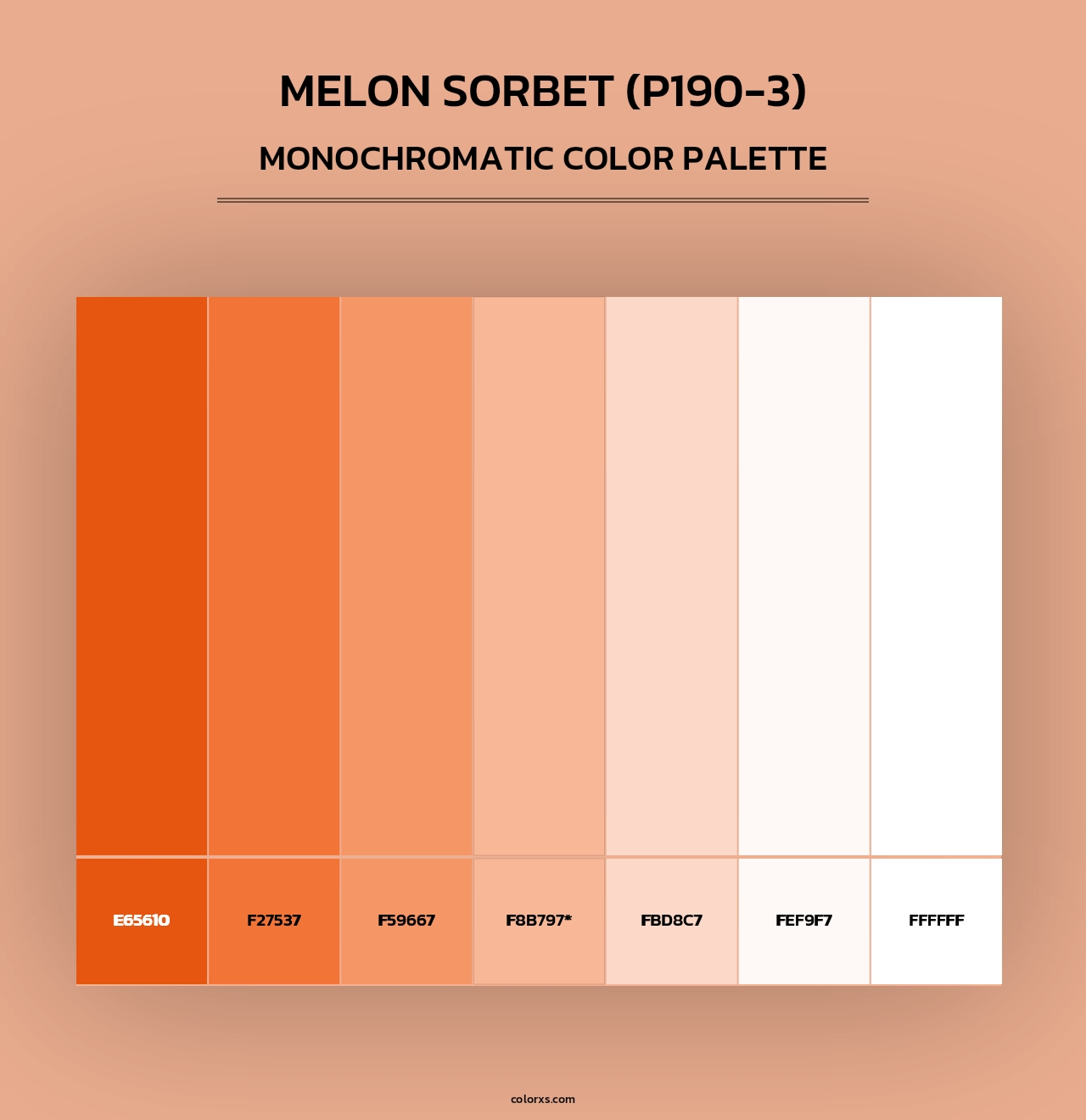 Melon Sorbet (P190-3) - Monochromatic Color Palette