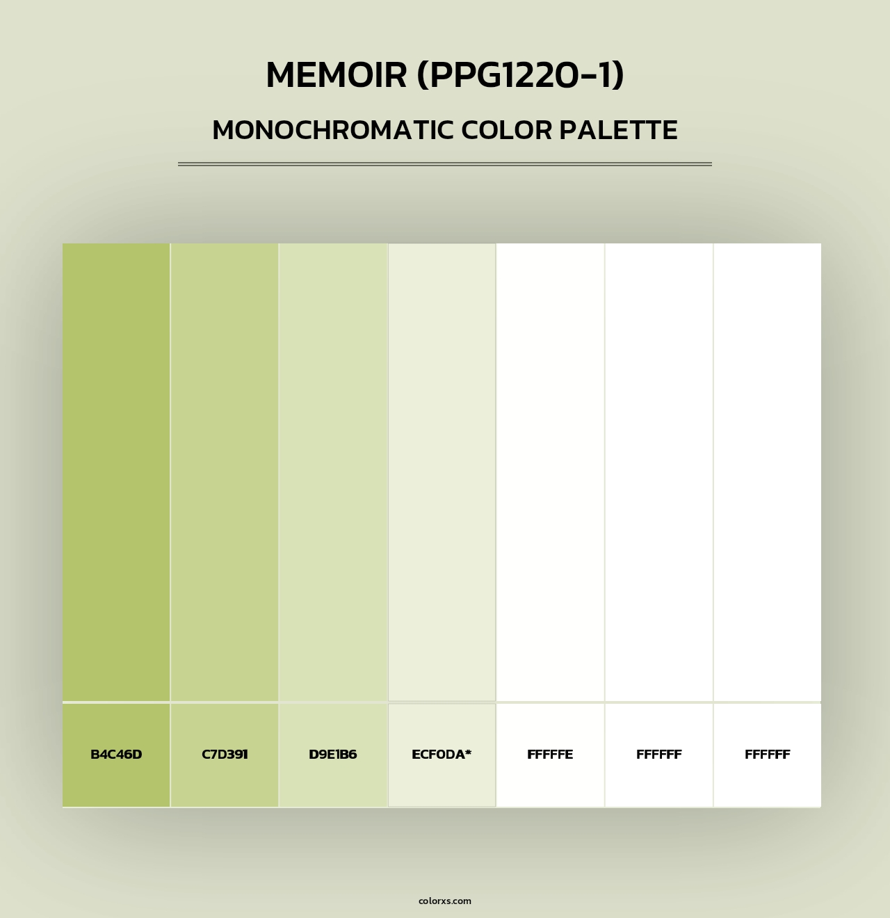 Memoir (PPG1220-1) - Monochromatic Color Palette