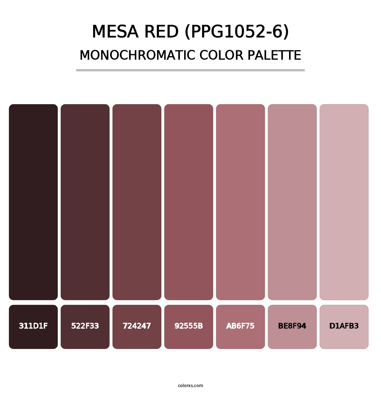 Mesa Red (PPG1052-6) - Monochromatic Color Palette