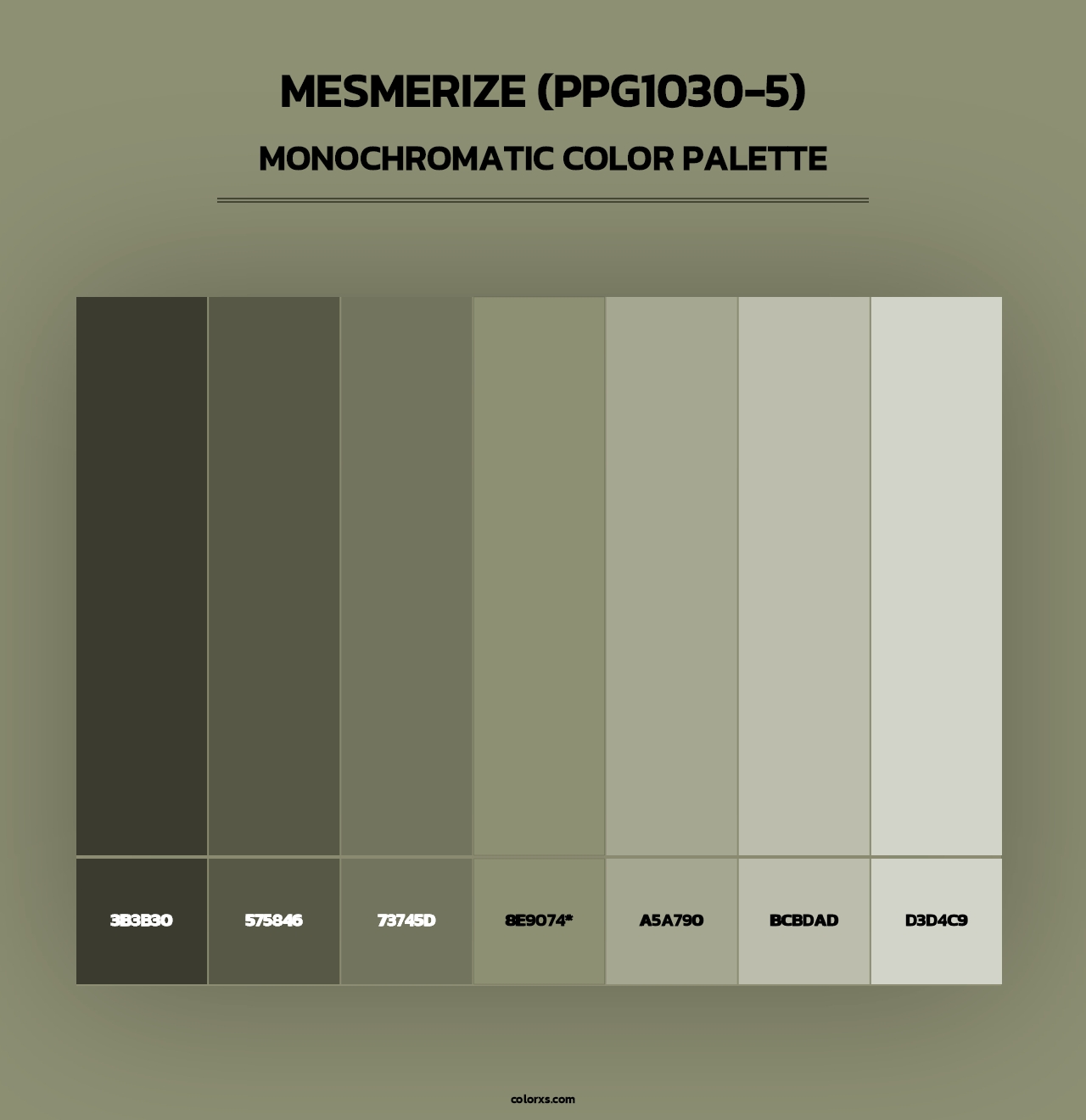 Mesmerize (PPG1030-5) - Monochromatic Color Palette