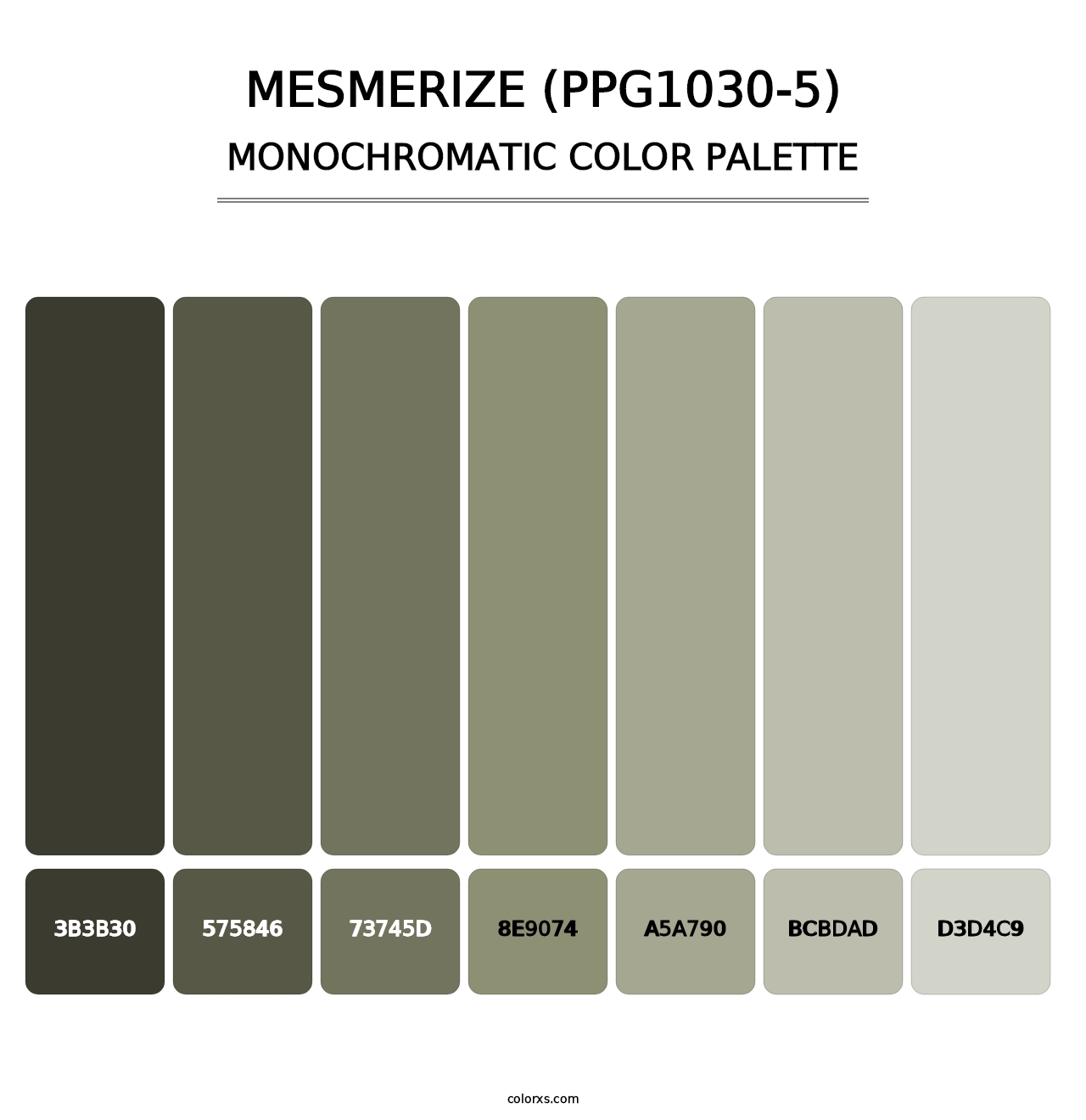 Mesmerize (PPG1030-5) - Monochromatic Color Palette