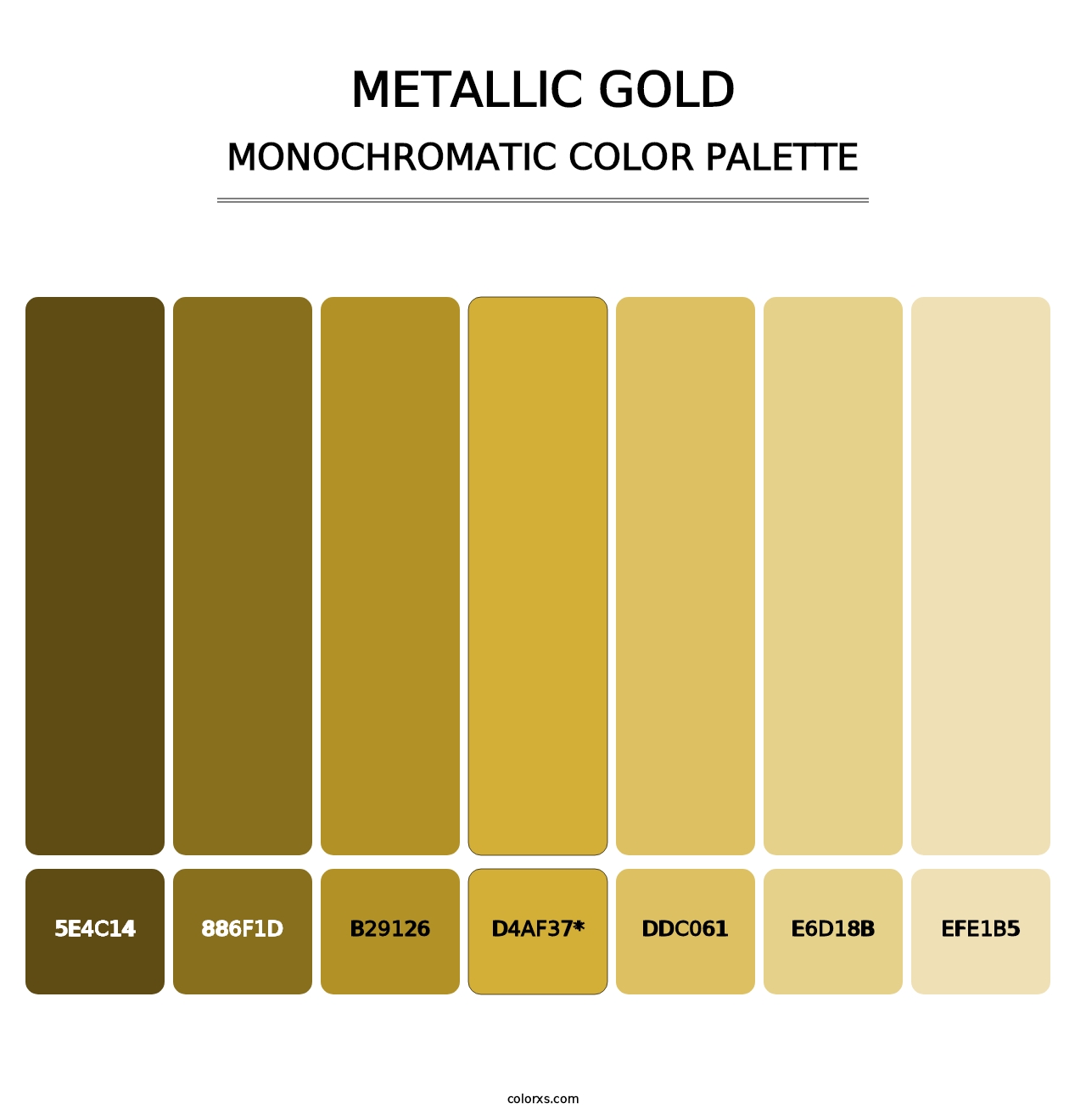 Metallic Gold - Monochromatic Color Palette