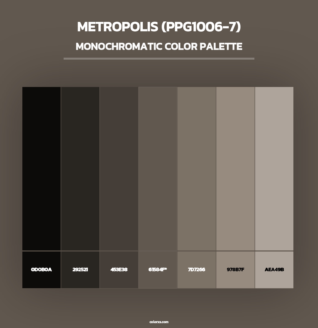 Metropolis (PPG1006-7) - Monochromatic Color Palette