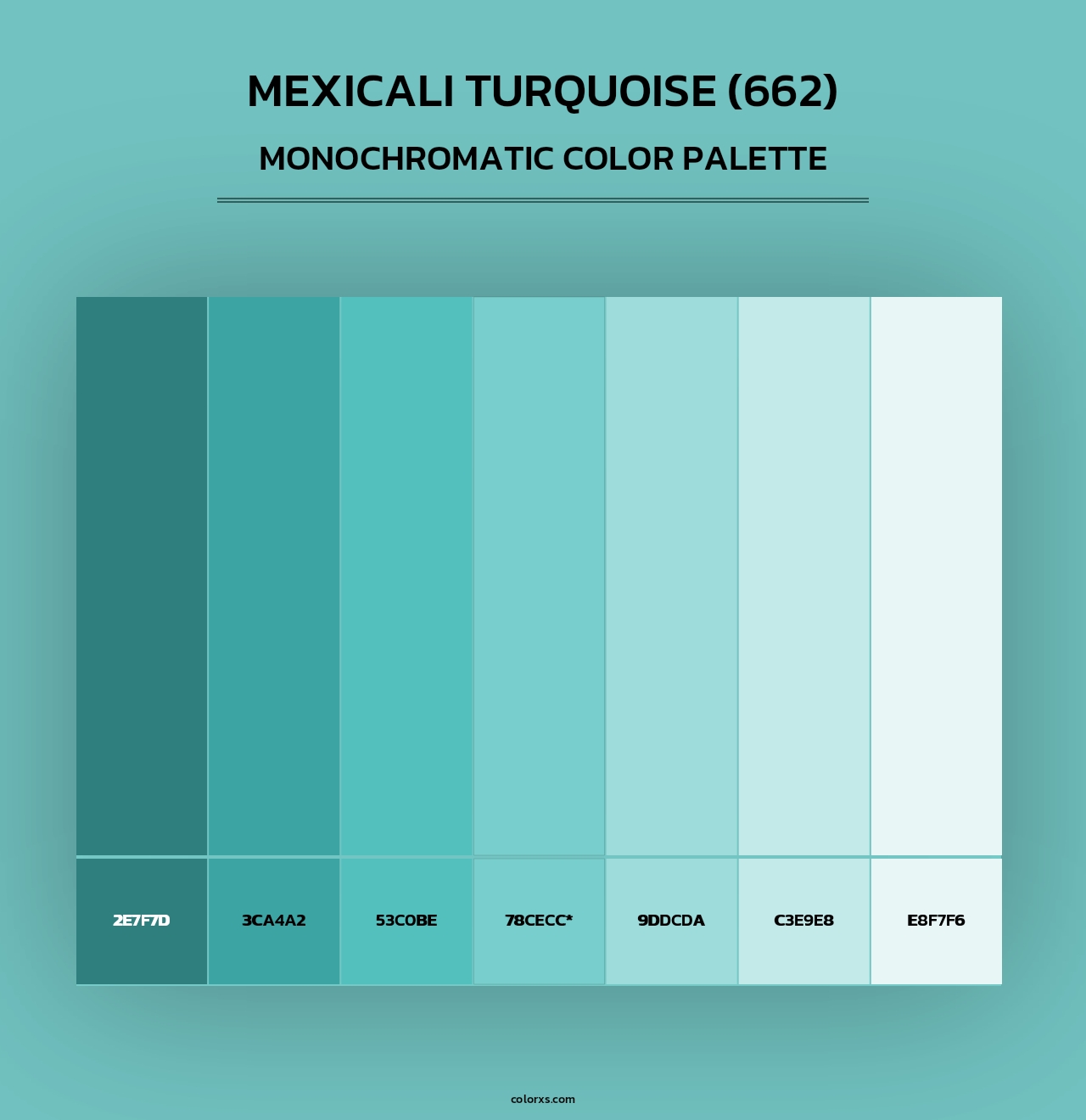 Mexicali Turquoise (662) - Monochromatic Color Palette