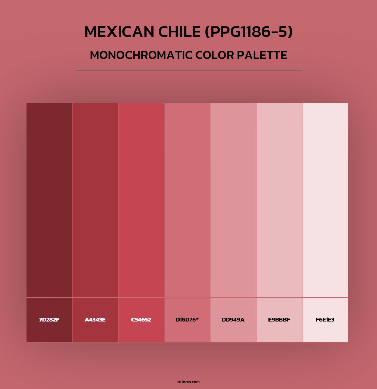 Mexican Chile (PPG1186-5) - Monochromatic Color Palette
