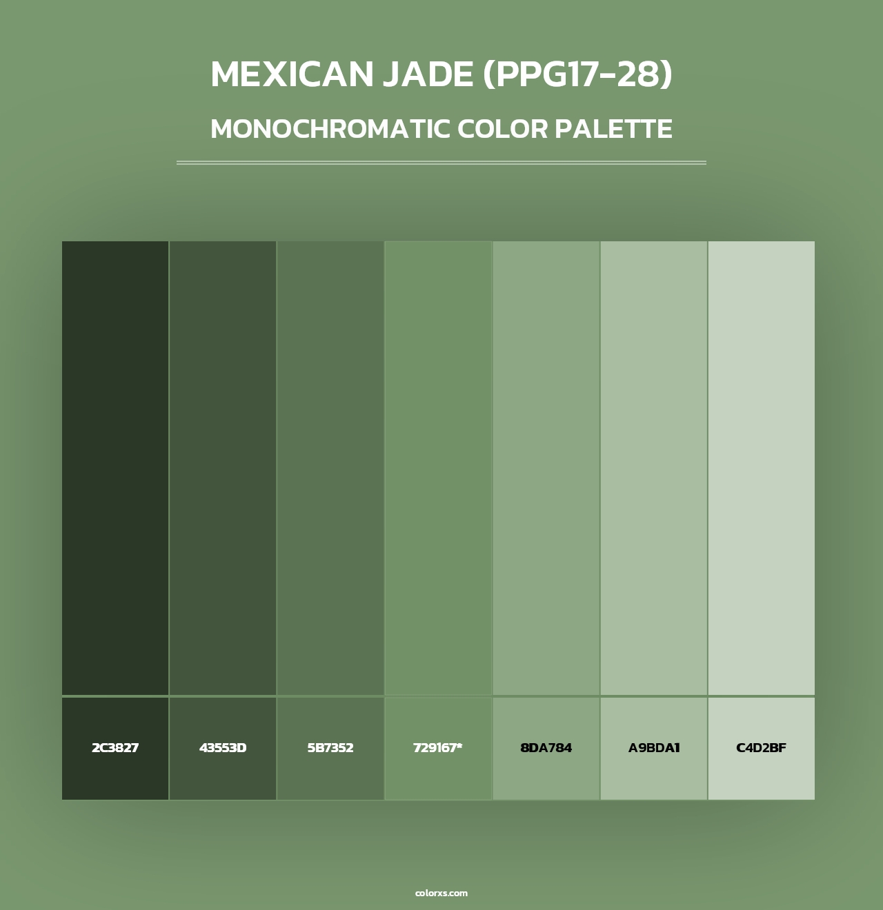 Mexican Jade (PPG17-28) - Monochromatic Color Palette