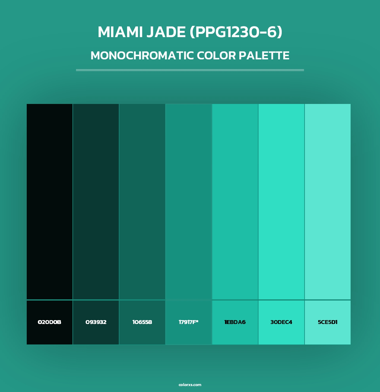 Miami Jade (PPG1230-6) - Monochromatic Color Palette