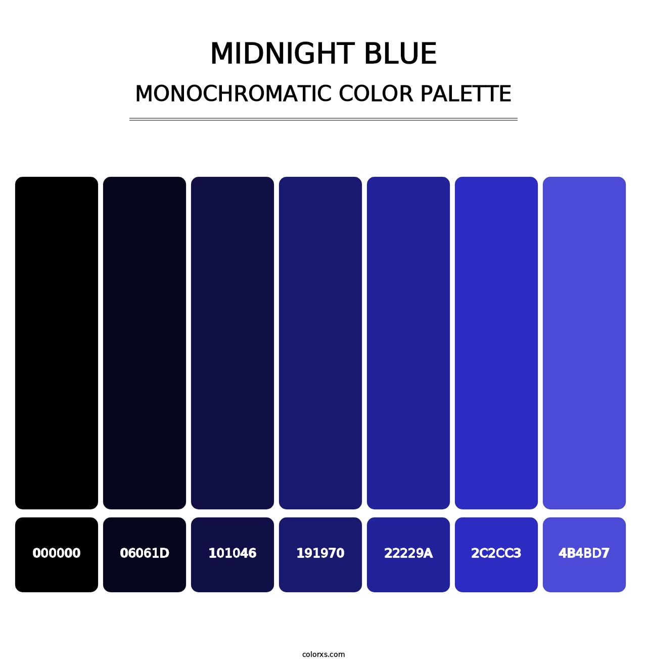 Midnight Blue - Monochromatic Color Palette