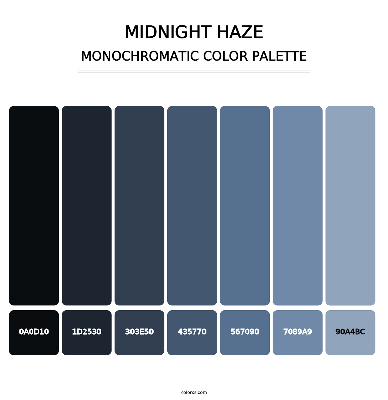 Midnight Haze - Monochromatic Color Palette