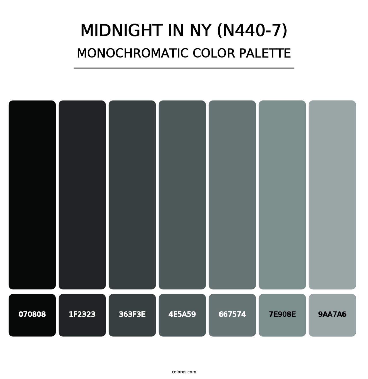 Midnight In Ny (N440-7) - Monochromatic Color Palette