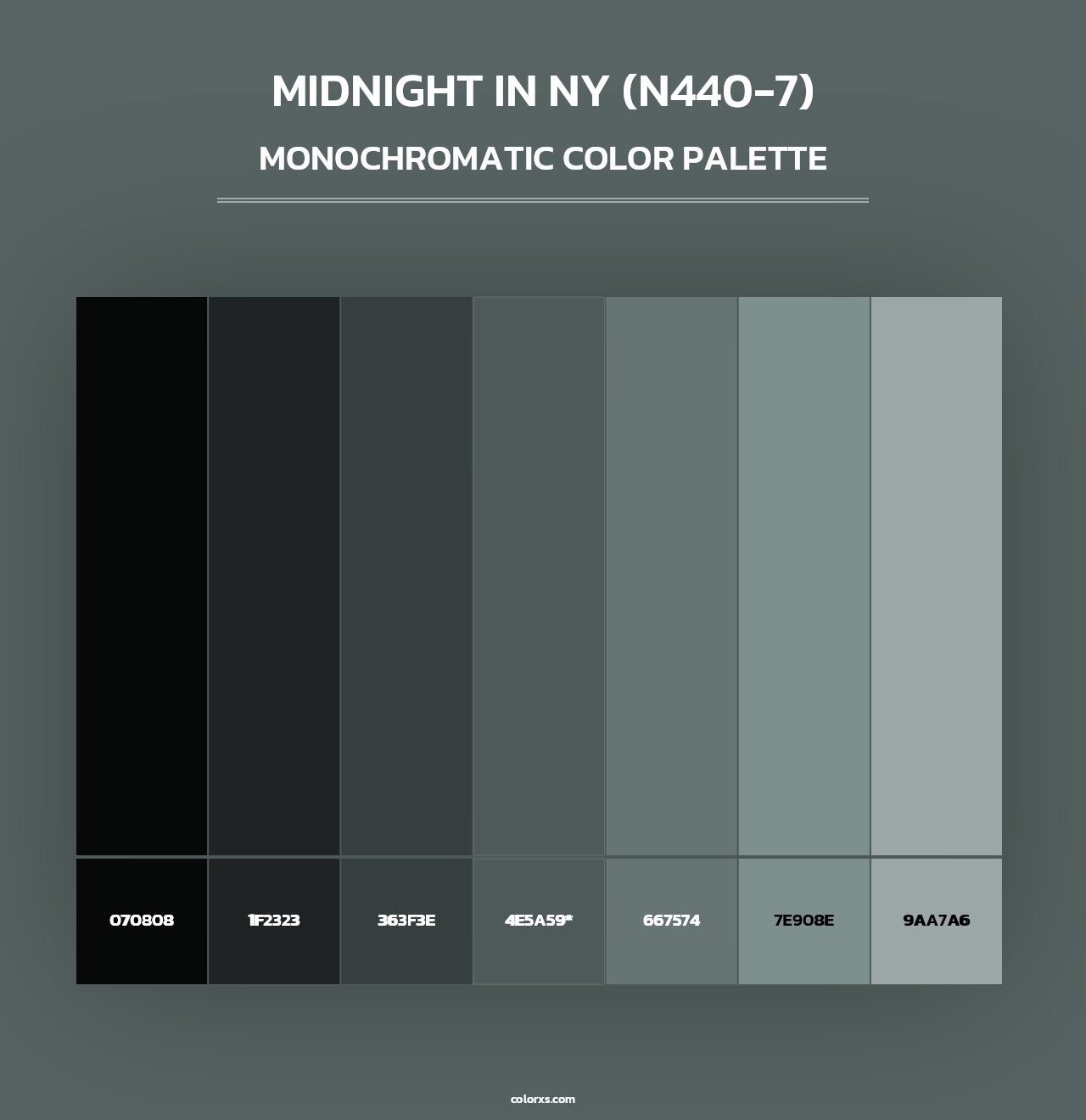Midnight In Ny (N440-7) - Monochromatic Color Palette