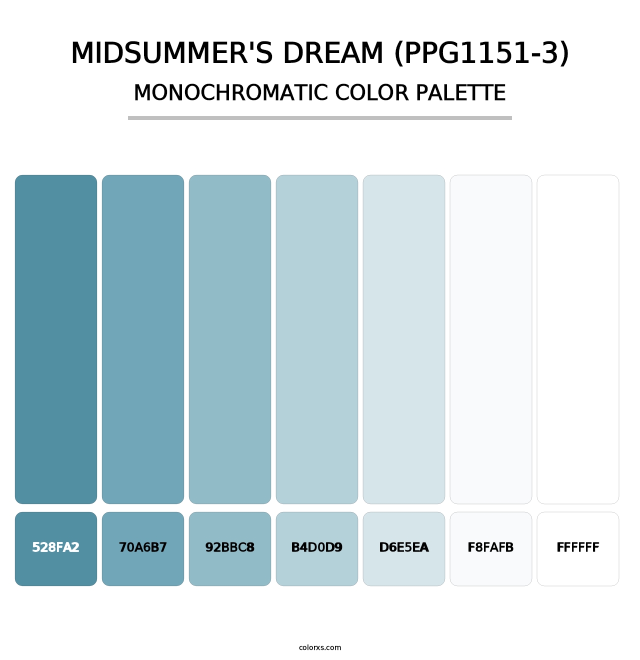 Midsummer's Dream (PPG1151-3) - Monochromatic Color Palette