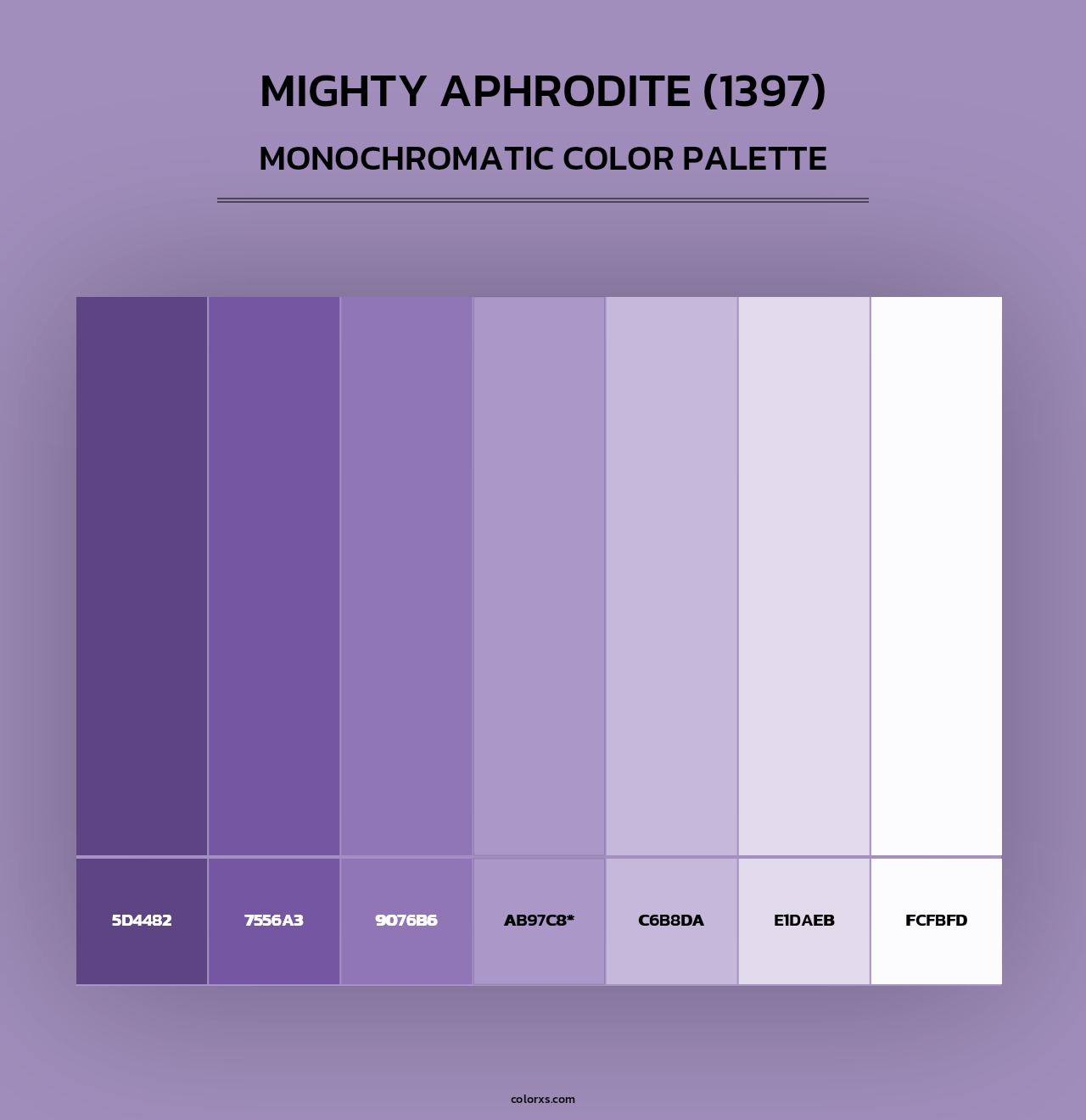Mighty Aphrodite (1397) - Monochromatic Color Palette
