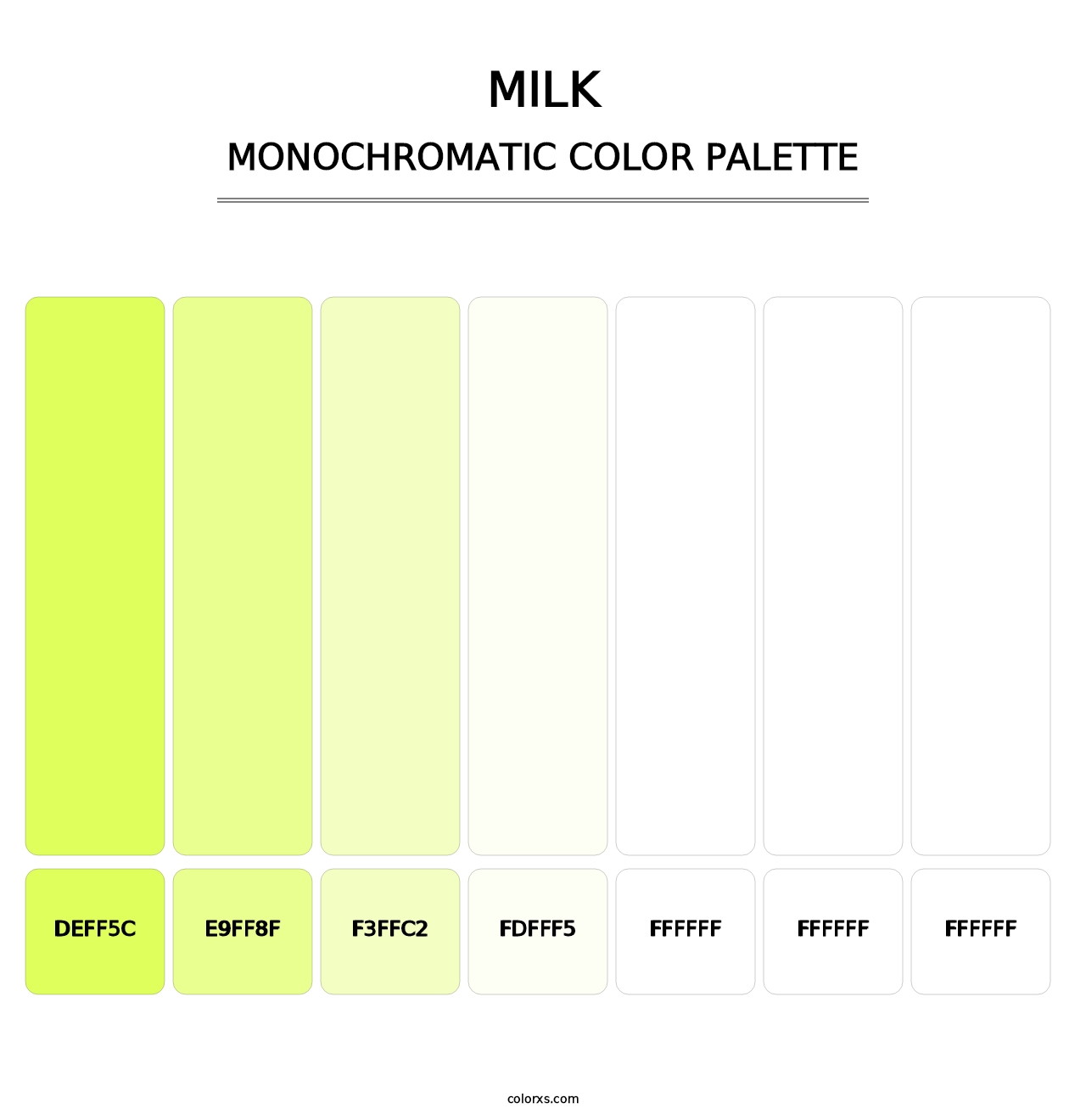 Milk - Monochromatic Color Palette