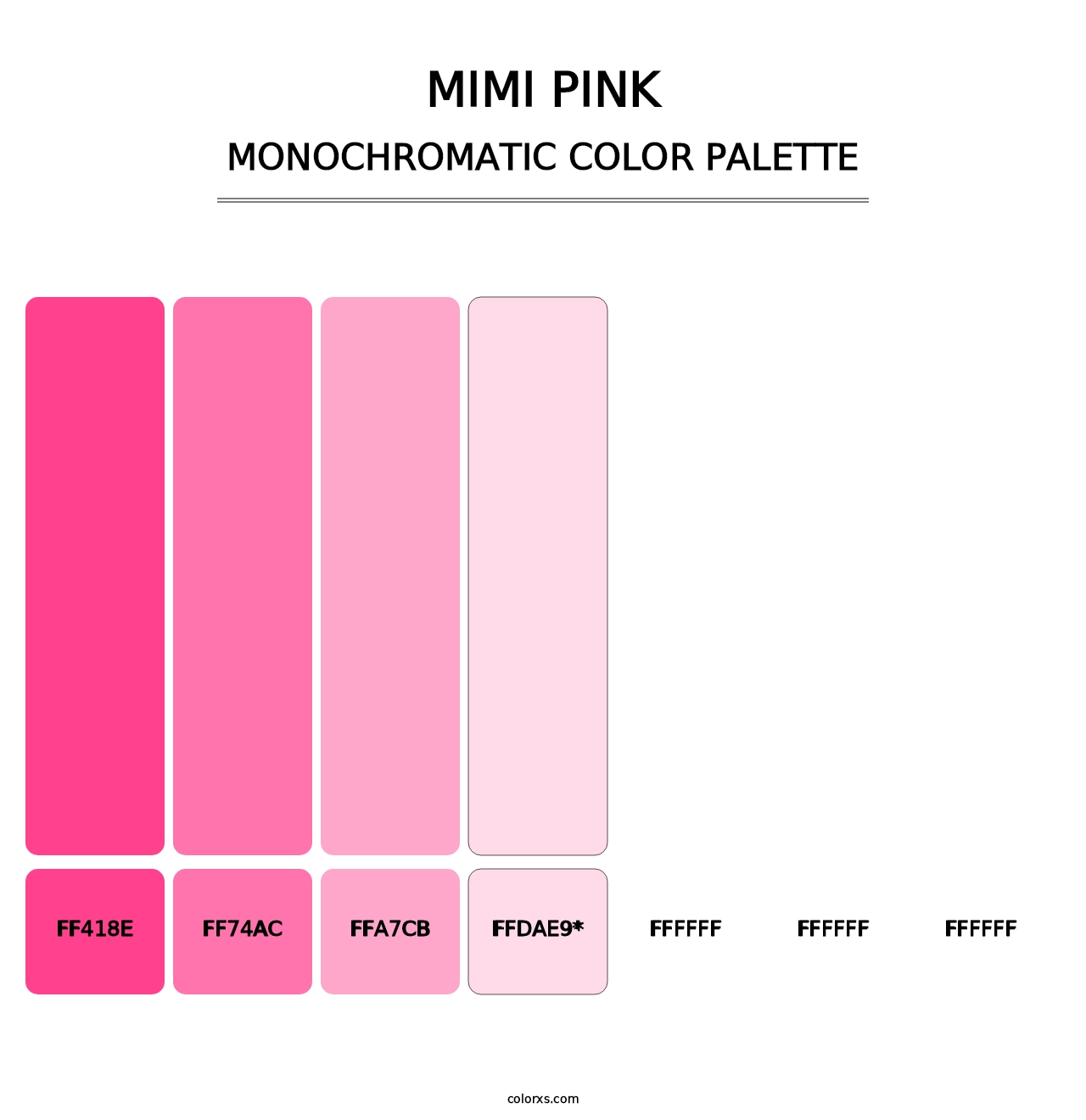 Mimi Pink - Monochromatic Color Palette