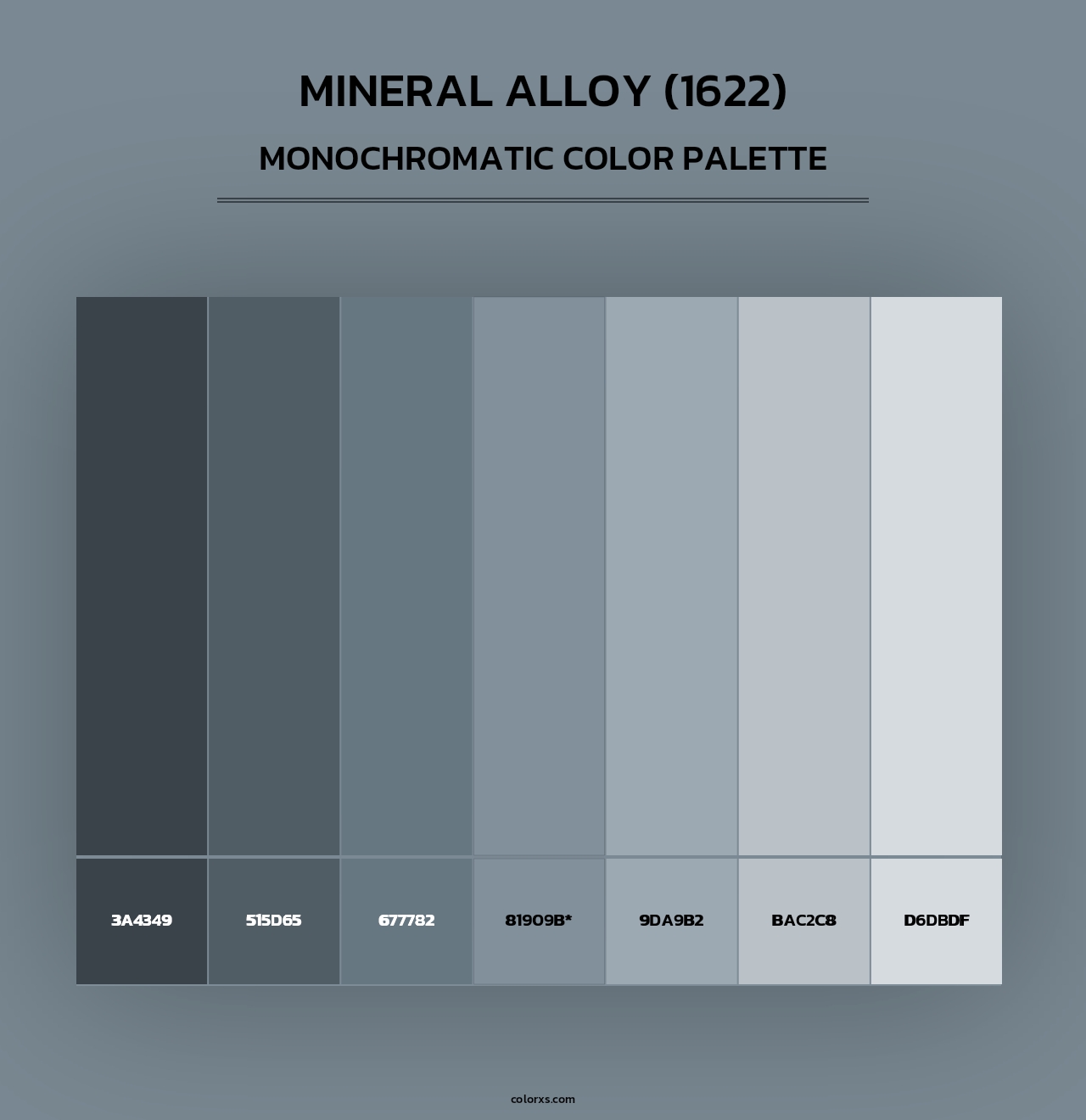 Mineral Alloy (1622) - Monochromatic Color Palette