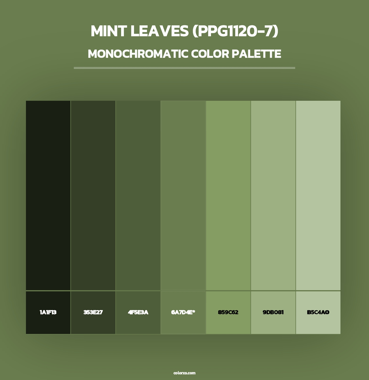 Mint Leaves (PPG1120-7) - Monochromatic Color Palette