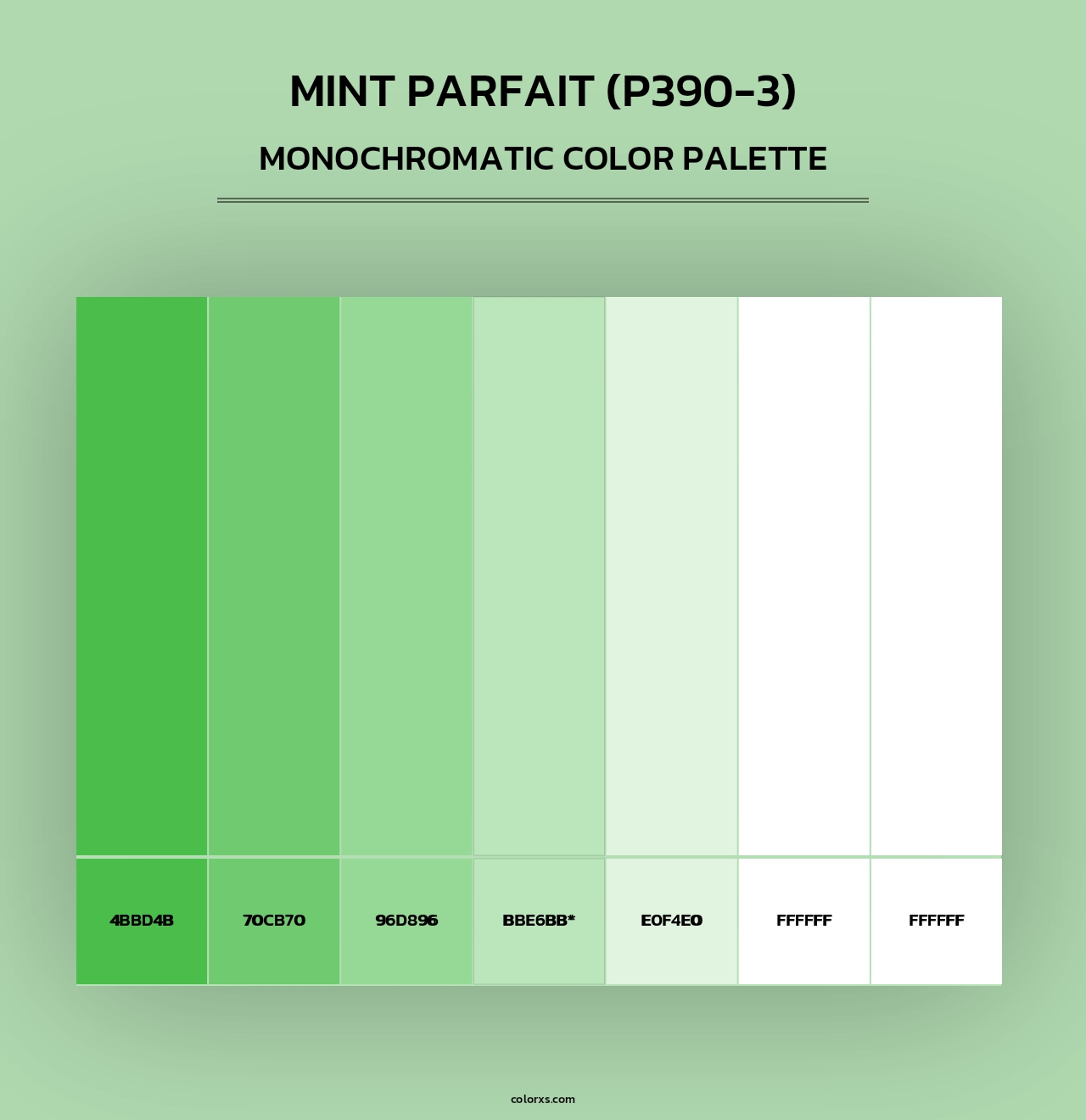 Mint Parfait (P390-3) - Monochromatic Color Palette