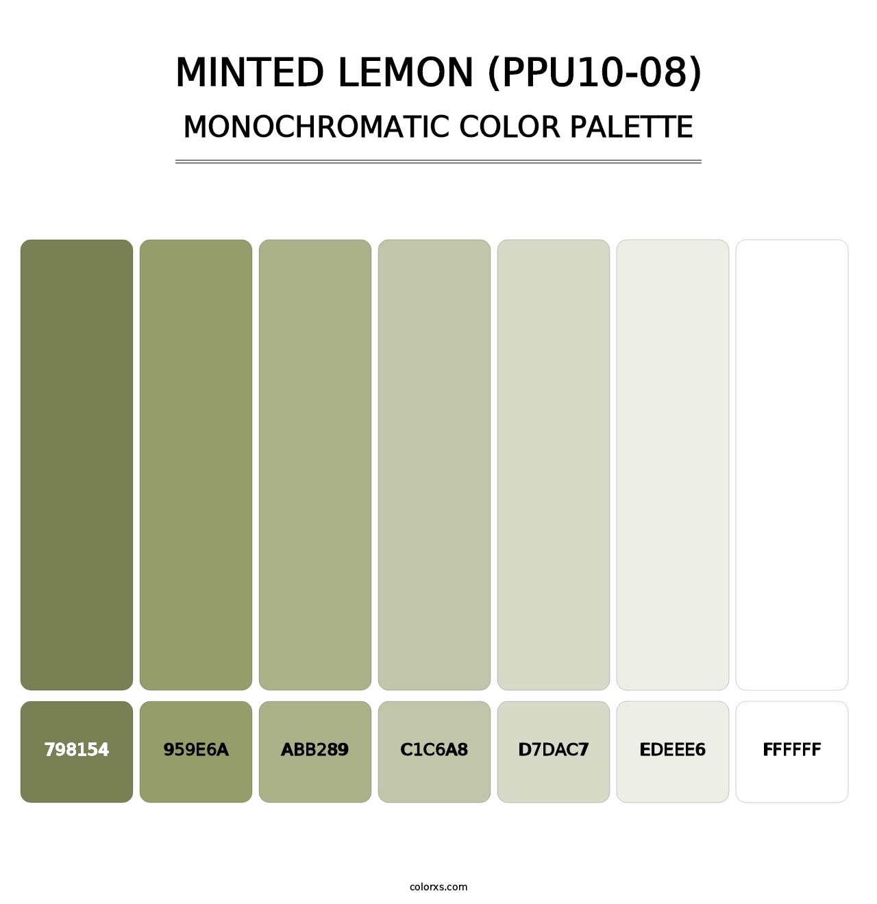 Minted Lemon (PPU10-08) - Monochromatic Color Palette