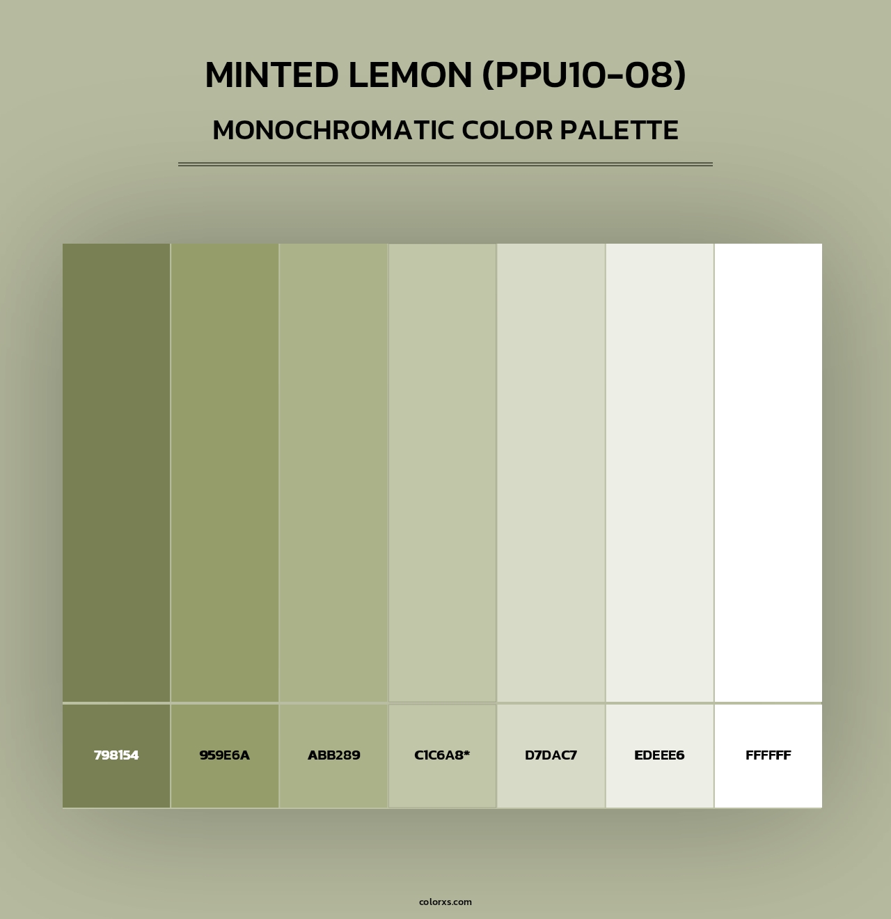 Minted Lemon (PPU10-08) - Monochromatic Color Palette