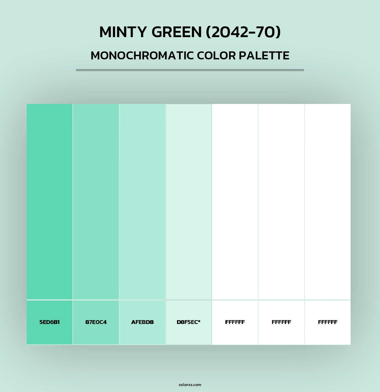 Minty Green (2042-70) - Monochromatic Color Palette