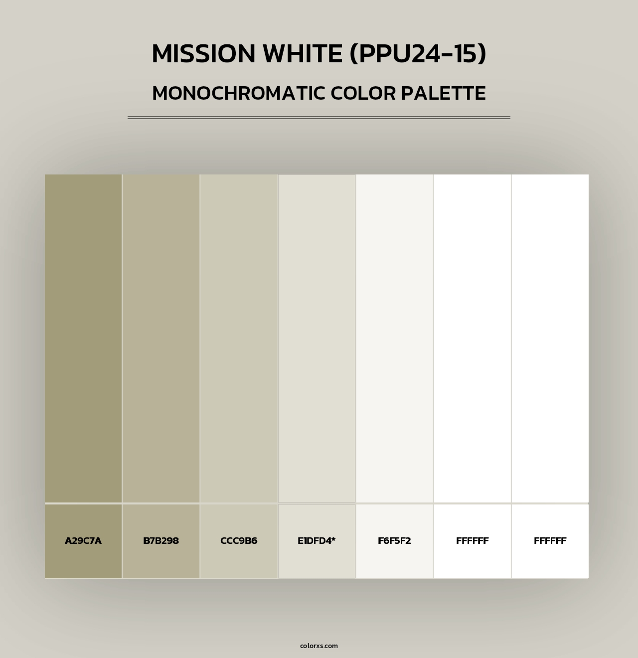 Mission White (PPU24-15) - Monochromatic Color Palette